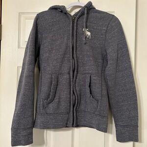 Abercrombie & Fitch Hoodie Zipper Thick Hooded Jacket Size S Embroider Sweatshir
